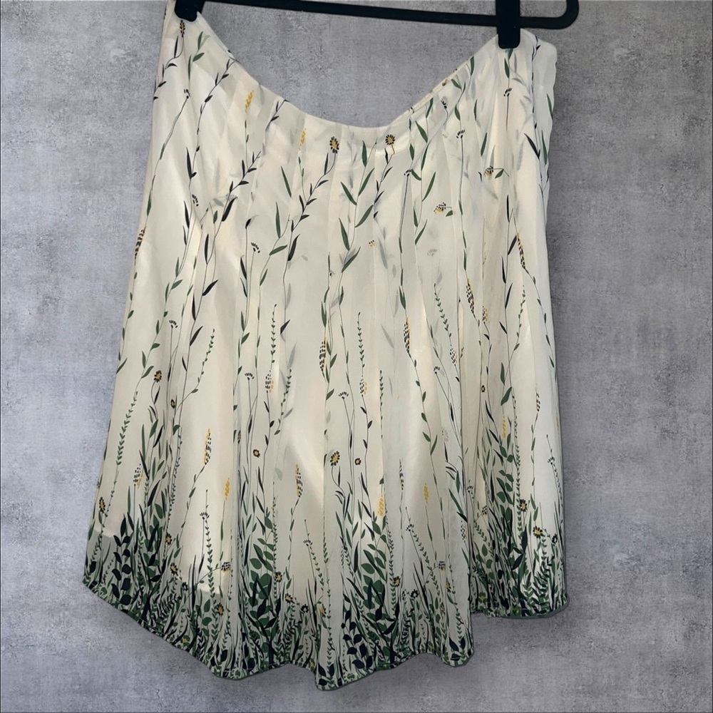 Romy Botanical Cream and‎ Green Skater Skirt